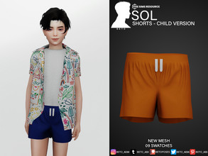 Sims 4 — Sol (Shorts - Child Version) by Beto_ae0 — Summer shorts for boys, enjoy it - 06 colors - New Mesh - All Lods -