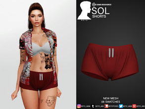 Sims 4 — Sol (Shorts - Female Version) by Beto_ae0 — Summer shorts for adults, enjoy it - 08 colors - New Mesh - All Lods