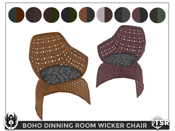 Sims 4 — Boho Dinning Room Wicker Chair by nemesis_im — Wicker Chair from Boho Dinning Room Set - 9 Colors - Base Game