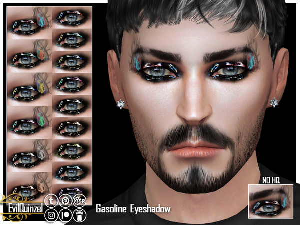 Sims 4 — Gasoline Eyeshadow by EvilQuinzel — Smokey and glossy eyeshadow with a flame! - Eyeshadow category; - Female,