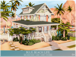 Sims 4 — Blue Beach Life /No CC/ by Lhonna — Small, cozy, and bright beach home, excellent for vacations. For Sims with