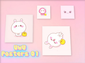 Sims 4 — UwU Posters 01 by KyoukoAya — 7 swatches To scale posters use "shift + ] " or " shift + [ "