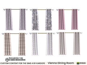 Sims 4 — Vienna Dining Room Curtains by kardofe — Double curtains, in six colour options