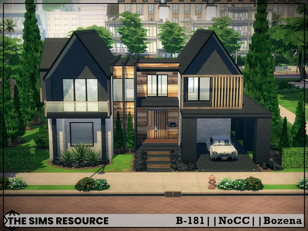Sims 4 — B-181-Shell by Bozena — The house is located in the Newcrest . Have fun Lot: 30 x 20 Value: $ 39 410 Lot type: