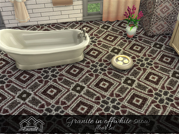 Sims 4 — GraniteOffwhiteSnowFloors_1 by Emerald — Granite wall is the very best natural stone for your home.