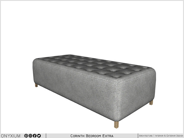 Sims 4 — Corinth Bench by Onyxium — Onyxium@TSR Design Workshop Bedroom Collection | Belong To The 2023 Year