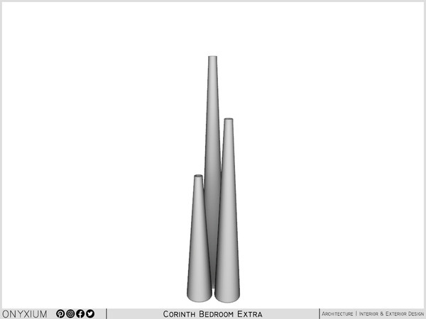 Sims 4 — Corinth Triple Vases by Onyxium — Onyxium@TSR Design Workshop Bedroom Collection | Belong To The 2023 Year
