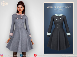 Sims 4 — Vintage tweed coat Adult by MysteriousOo — Vintage tweed coat in 15 colors