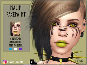 Sims 4 — Malin Facepaint by Reevaly — 6 Swatches. Teen to Elder. Male and Female. Base Game compatible. Please do not