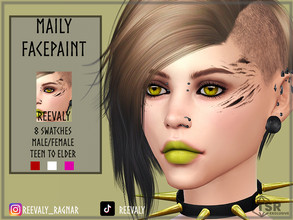 Sims 4 — Maily Facepaint by Reevaly — 8 Swatches. Teen to Elder. Male and Female. Base Game compatible. Please do not