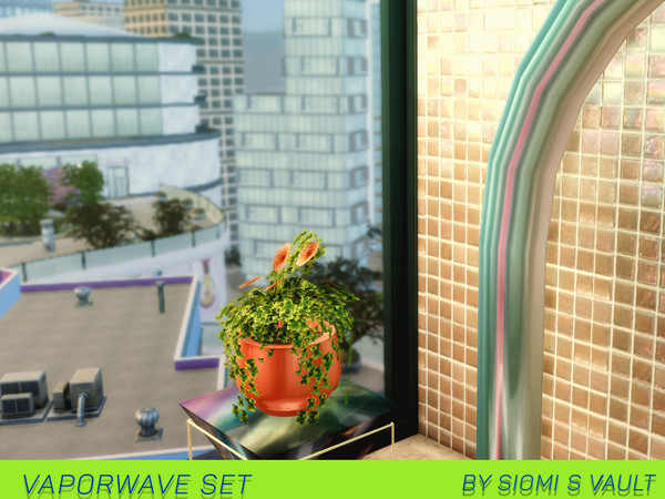 Sims 4 — Vaporwave set Plant by siomisvault — A plant pot of course! Hope you like it! Thank you so much for your love