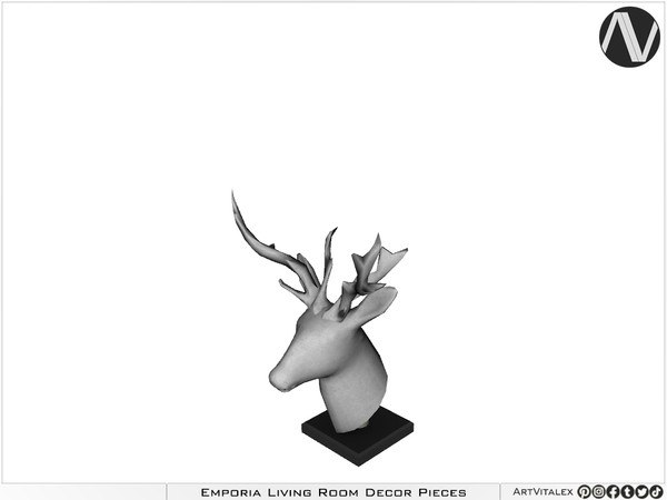 Sims 4 — Emporia Small Deer Bust by ArtVitalex — Living Room Collection | All rights reserved | Belong to 2023