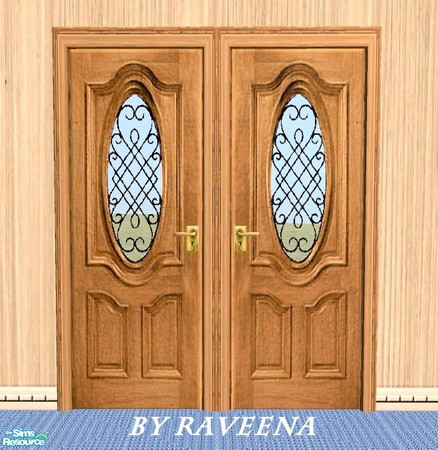 Sims 2 — Wrought Iron Door 5_G by Raveena — Part of the 'Designer Door Series 5' set. You need BitzyBus's mesh file for
