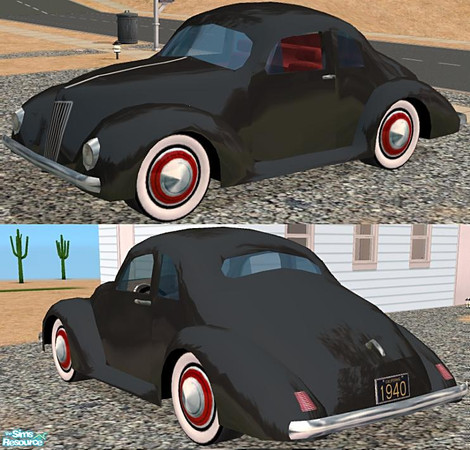 Sims 2 — 1940 Viking Coupe - Black Recolor by Dr Pixel — "Any color you want, as long as it's black"