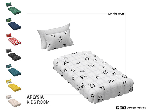 Sims 4 — Aplysia Blanket and Pillows by wondymoon — Aplysia Kids Room - Blanket and Pillows Wondymoon Sims 4 Creations |