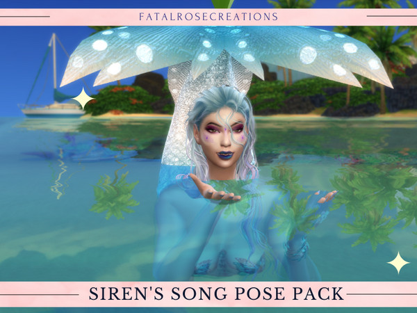 Sims 4 — Siren's Song Pose Pack by FatalRose47 — Poses inspired by Siren's 6 Mermaid Poses All In One Pose Tagged: [FRC]