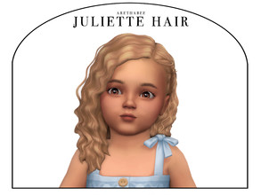 Sims 4 — Juliette Hair (Toddler) by arethabee — Juliette Hair - toddler - 15 ea colors - base game compatible - hat