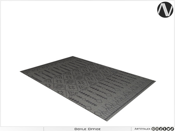 Sims 4 — Doyle Rug by ArtVitalex — Office And Study Room Collection | All rights reserved | Belong to 2023 ArtVitalex@TSR