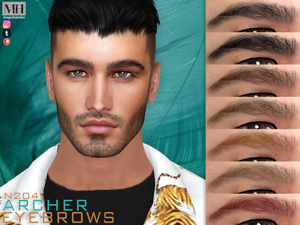 Sims 4 — [Patreon] Archer Eyebrows N204 by MagicHand — Soft arch eyebrows in 13 colors - HQ Compatible. Preview - CAS