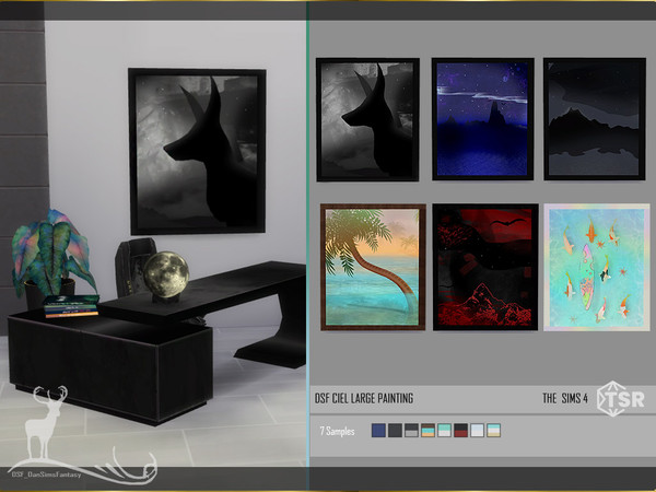 Sims 4 —  CIEL LARGE PAINTING by DanSimsFantasy — Large painting with simple and modern illustration. Samples. 7