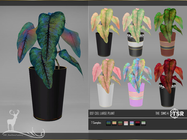 Sims 4 — CIEL LARGE PLANT  by DanSimsFantasy — Caladium Florida Sweetheart. This plant adds a soft sensation to your