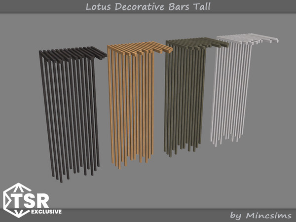 Sims 4 — Lotus Decorative Bars Tall by Mincsims — Basegame Compatible 4 swatches