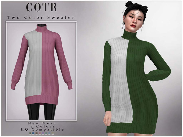 Sims 4 — Two Color Sweater D-220 by ChordoftheRings — - 8 Colors - New Mesh (All LODs) - All Texture Maps - HQ Compatible
