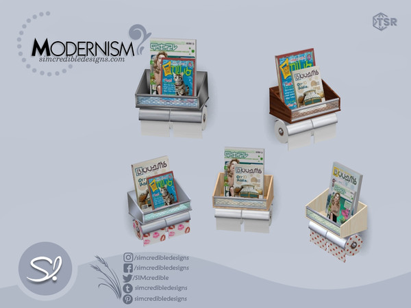 Sims 4 — Modernism Toilet Paper by SIMcredible! — by SIMcredibledesigns.com available at TheSimsResource 5 colors
