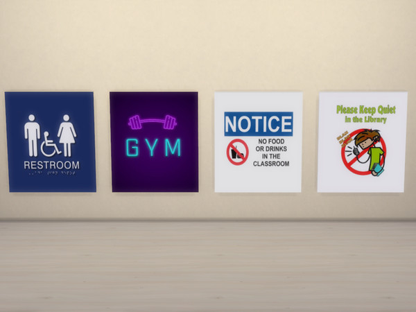 Sims 4 — YUXY High School Signs 2 by yuxmara2710 —  High School Signs 2