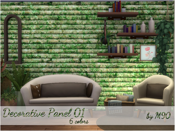 Sims 4 — Decorative Panel 01 by Mircia90 — Mottled decorative panel in 6 colors. Pattern by Mircia90