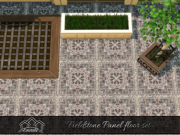 Sims 4 — Fieldstone Panel Floors 4 by Emerald — Way to enhance your home's interior or exterior.