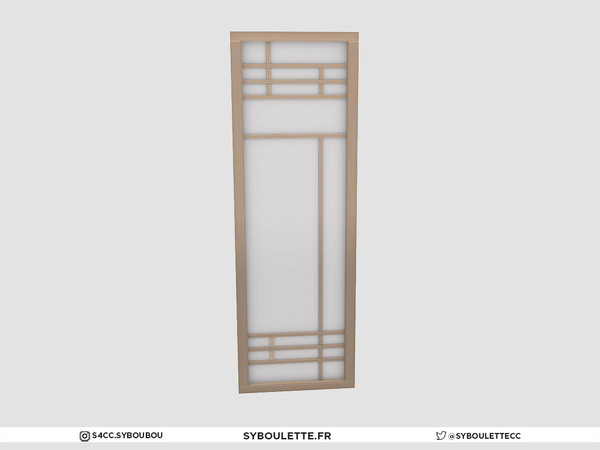 Sims 4 — Natsukashii - Wall panel (short) by Syboubou — This is a paper wood japanese panel to create panelling interior
