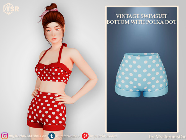 Sims 4 — Vintage swimsuit bottom with polka dot by MysteriousOo — Vintage swimsuit bottom with polka dot in 9 colors