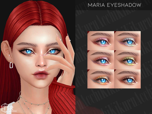 Sims 4 — Maria Eyeshadow by Kikuruacchi — - It is suitable for Female and Male. ( Teen to Elder ) - 6 swatches - HQ