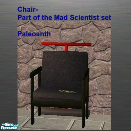 Sims 2 — Mad Scientist set - Chair by Paleoanth — The red bar in the back glows and is animated. 