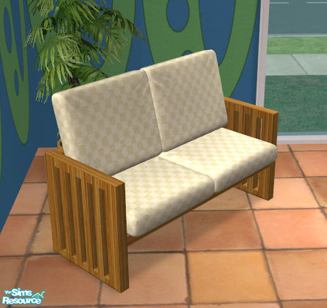 Sims 2 — Pinewood Loveseat - RCw7 by NoFrills — Recolor of the WOOD FRAME of pinewood loveseat.