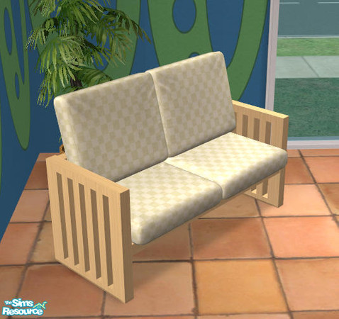 Sims 2 — Pinewood Loveseat - RCw5 by NoFrills — Recolor of the WOOD FRAME of pinewood loveseat.