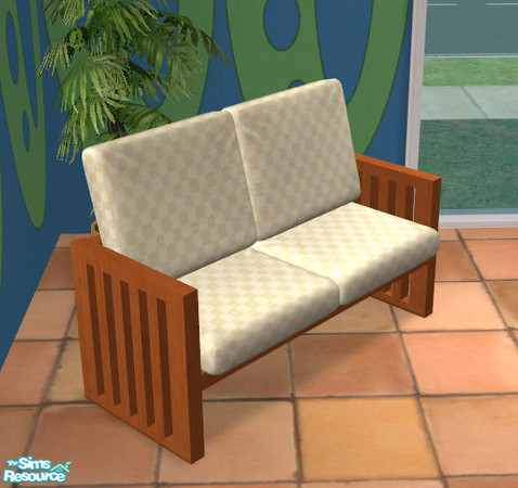 Sims 2 — Pinewood Loveseat - RCw2 by NoFrills — Recolor of the WOOD FRAME of pinewood loveseat.