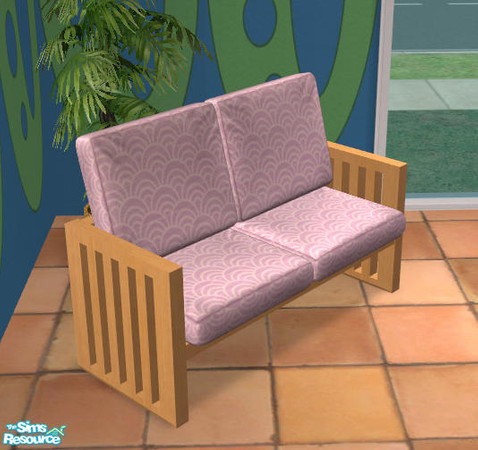 Sims 2 — Pinewood Loveseat - RCc7 by NoFrills — Recolor of the CUSHIONS of pinewood loveseat.