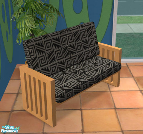 Sims 2 — Pinewood Loveseat - RCc6 by NoFrills — Recolor of the CUSHIONS of pinewood loveseat.