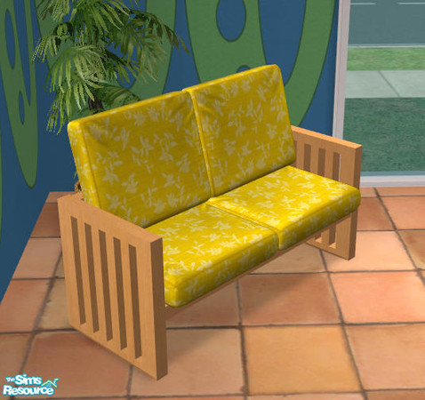 Sims 2 — Pinewood Loveseat - RCc5 by NoFrills — Recolor of the CUSHIONS of pinewood loveseat.
