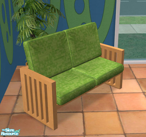 Sims 2 — Pinewood Loveseat - RCc4 by NoFrills — Recolor of the CUSHIONS of pinewood loveseat.