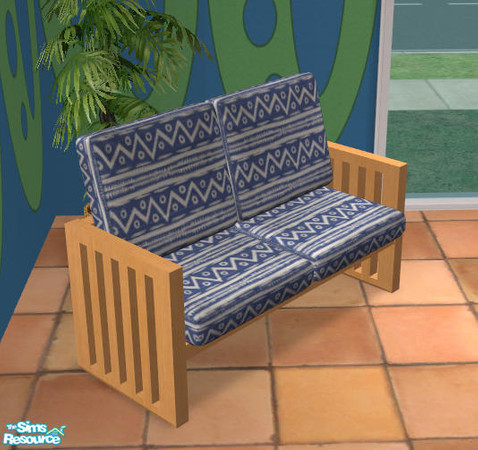 Sims 2 — Pinewood Loveseat - RCc3 by NoFrills — Recolor of the CUSHIONS of pinewood loveseat.
