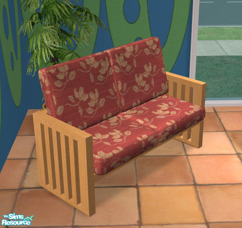 Sims 2 — Pinewood Loveseat - RCc2 by NoFrills — Recolor of the CUSHIONS of pinewood loveseat.