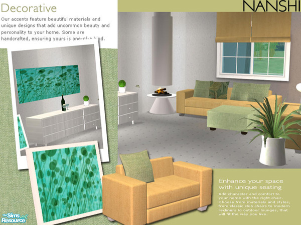 Sims 2 — Happy Sunshine Living Room   by Nanshi — Based on Padre's stunning Panda Moaneeum Living room set here at TSR.
