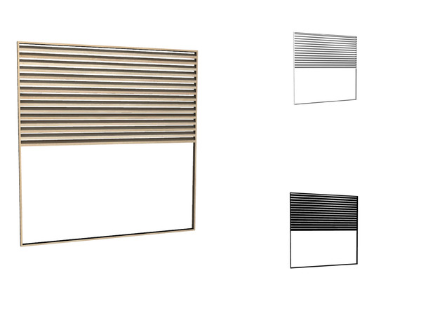 Sims 4 — Lillith Nook 2 tile Shutter by Angela — Wooden Shutter for the 2 tile windows. 