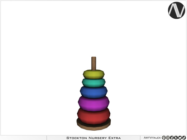 Sims 4 — Stockton Stacking Rings Toy by ArtVitalex — Nursery Collection | All rights reserved | Belong to 2023