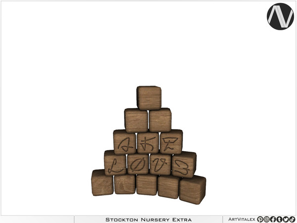 Sims 4 — Stockton Cubes Decor Toy by ArtVitalex — Nursery Collection | All rights reserved | Belong to 2023
