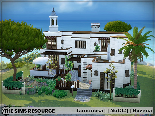 Sims 4 — Luminosa - Shell by Bozena — The house is located in the Tartosa . Have fun Lot: 20 x 20 Value: $ 30 768 Lot