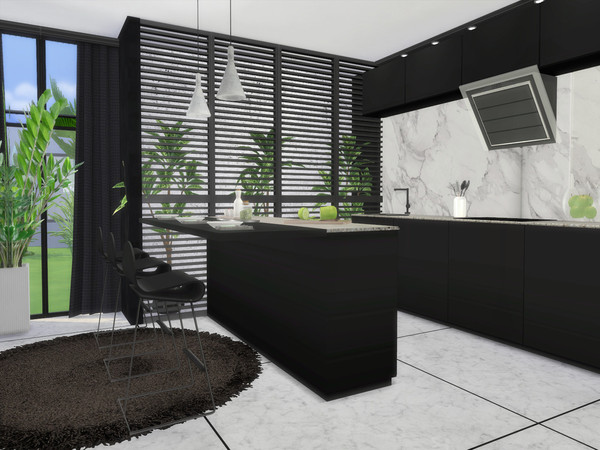 Sims 4 — Raven Kitchen by Suzz86 — Raven is a fully furnished and decorated kitchen. Size: 6x8 Value: $ 16,300 Short